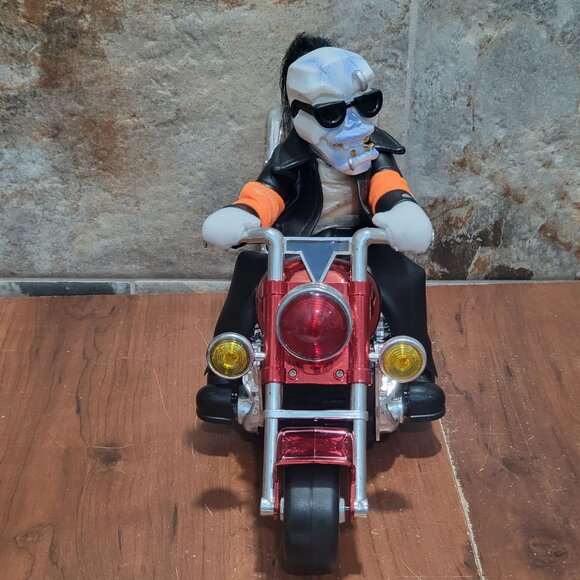 Motorcycle Monster Animated Figure Bad Moon Rising Biker Skeleton Halloween - Picture 13 of 16